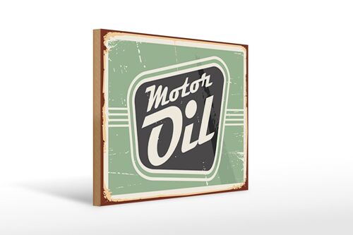 Holzschild Retro 40x30cm Motor oil Motoröl Auto Schild