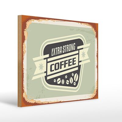 Cartello in legno caffè 40x30 cm Cartello decorativo caffè extra forte