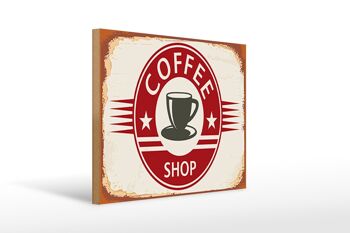 Panneau en bois rétro 40x30cm, panneau de tasse de café pour café 1