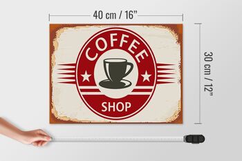 Panneau en bois rétro 40x30cm, panneau de tasse de café pour café 4
