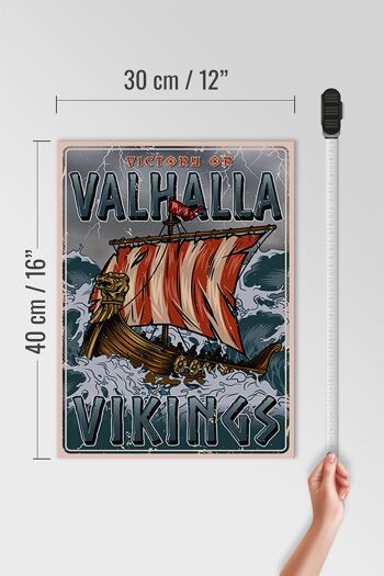 Panneau en bois bateau 30x40cm panneau décoratif Valhalla Vikings 4
