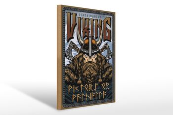 Panneau en bois Viking 30x40cm Vikings scandinaves cadeau déco signe 1