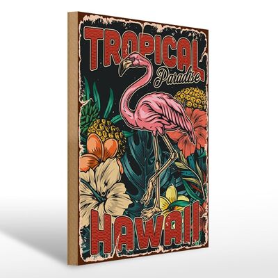 Holzschild Retro 30x40cm Hawaii Tropical Paradise Schild