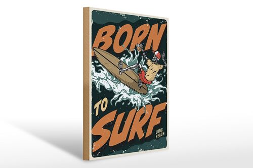 Holzschild Surfing 30x40cm Burn to surf long beach Sommer Schild