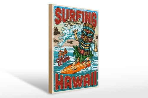 Holzschild Surfing 30x40cm Paradise Hawaii Sommer Sport Deko Schild