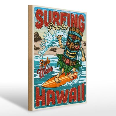 Cartello in legno surf 30x40 cm Cartello decorativo per sport estivi Paradise Hawaii