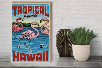 Panneau en bois rétro 30x40cm Tropical Paradise Hawaii 3