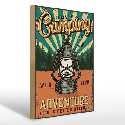 Wooden sign retro 30x40cm Summer Camping Time Adventure sign