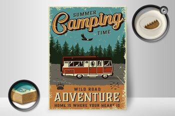 Panneau en bois rétro 30x40cm, panneau décoratif d'été Camping Time Adventure 2
