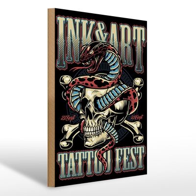 Cartello in legno tatuaggio 30x40 cm Tatoo Fest 27 28 settembre Cartello decorativo