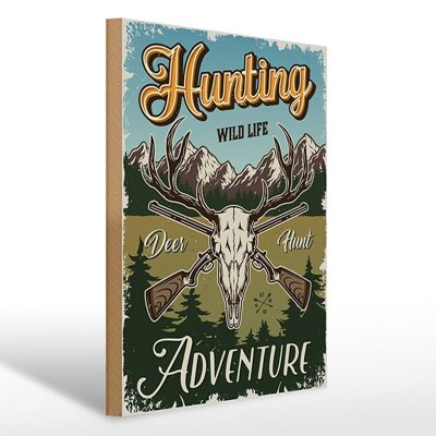 Wooden sign hunting 30x40cm Hunting wild life adventure sign