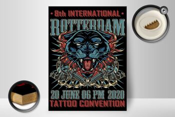 Panneau en bois tatouage 30x40cm Convention de Rotterdam 20 juin panneau décoratif 2