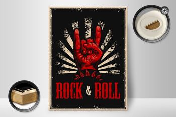 Panneau en bois rétro 30x40cm, panneau décoratif de musique rock & roll 2