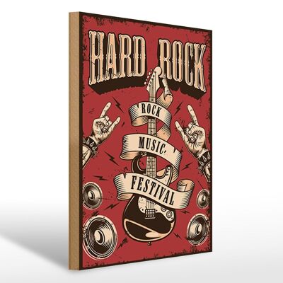 Holzschild Retro 30x40cm hard Rock Music festival Schild