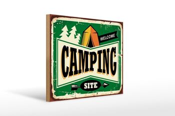Panneau en bois rétro 40x30cm camping bienvenue panneau décoratif en bois 1