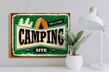 Panneau en bois rétro 40x30cm camping bienvenue panneau décoratif en bois 3