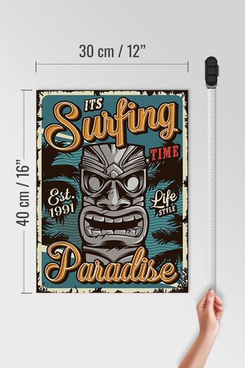 Panneau en bois Hawaii 30x40cm is Surfing time Paradise 4