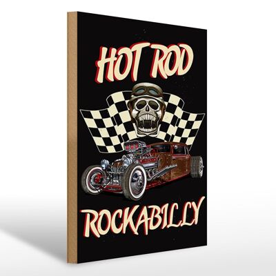 Holzschild Auto 30x40cm hot rod rockabilly Deko Schild