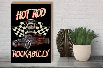 Panneau en bois voiture 30x40cm hot rod rockabilly, panneau décoratif 3