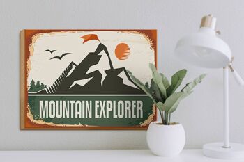 Panneau en bois rétro 40x30cm, panneau décoratif Mountain Explorer 3