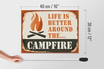 Panneau en bois camping 40x30cm La vie au feu de camp est meilleure panneau extérieur 4