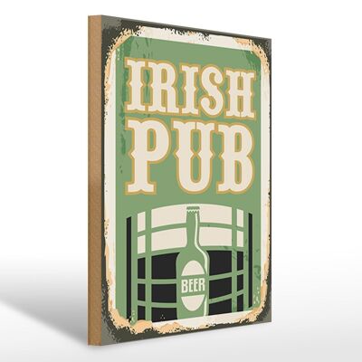 Holzschild Retro 30x40cm Irish pub Beer Bier Schild