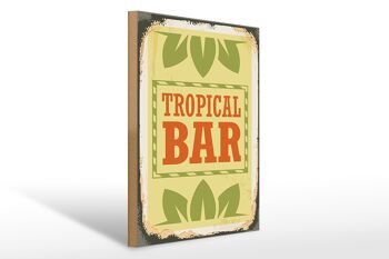 Panneau en bois 30x40cm Panneau décoratif Tropical Bar Summer 1