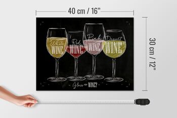 Panneau en bois vin 30x40cm Un verre de vin ? signe blanc rouge 4