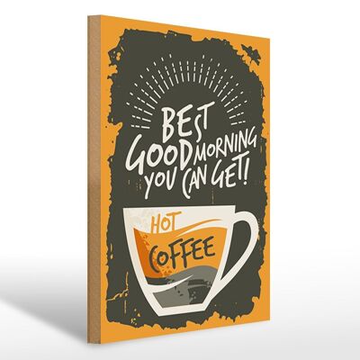 Wooden sign retro 30x40cm coffee best good morning hot coffee sign