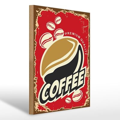 Holzschild Retro 30x40cm Kaffee Premium Quality Coffee Deko Schild