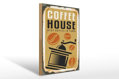 Holzschild Retro 30x40cm Kaffee Coffee House best in town Schild