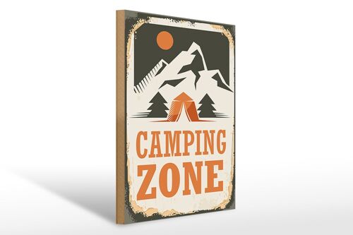 Holzschild Camping 30x40cm Camping Zone Outdoor Schild