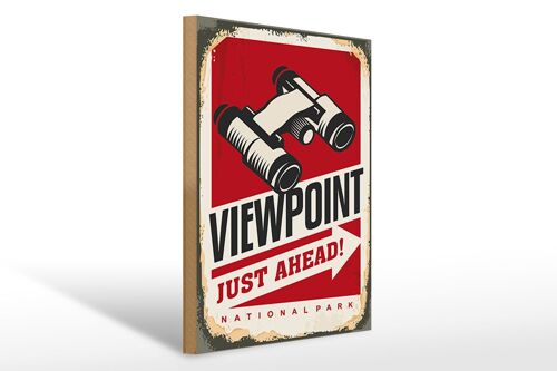 Holzschild Retro 40x30cm Viewpoint just ahead Adventure Deko Schild