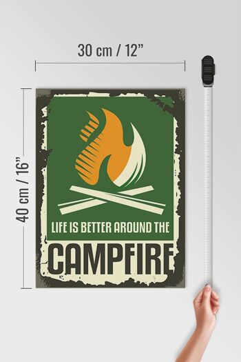 Panneau en bois camping 30x40cm feu de camp la vie est meilleure signe 4