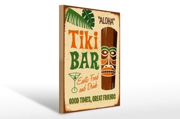 Panneau en bois 30x40cm Tiki Bar Aloha Exotic Food, panneau décoratif 1