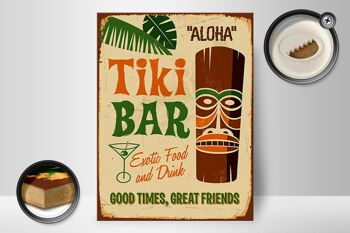 Panneau en bois 30x40cm Tiki Bar Aloha Exotic Food, panneau décoratif 2
