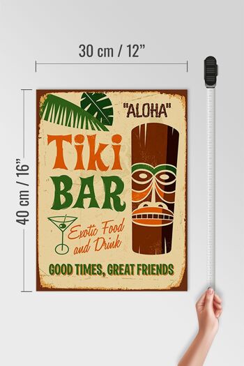 Panneau en bois 30x40cm Tiki Bar Aloha Exotic Food, panneau décoratif 4