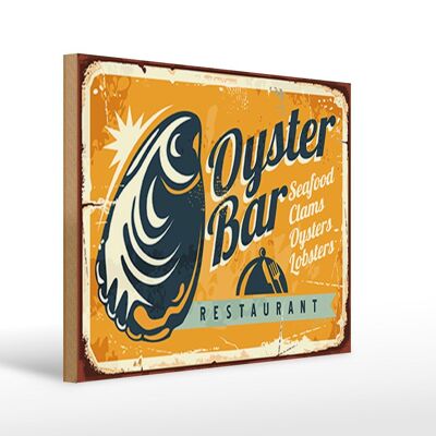 Cartello in legno retrò 40x30 cm Cartello decorativo Oyster Bar Seafood Restaurant