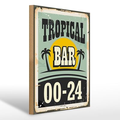 Cartello in legno 30x40 cm Cartello Tropical Bar Retro 00-24