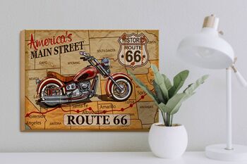 Panneau en bois pour moto, 40x30cm, panneau de la rue principale américaine, route 66 3