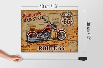 Panneau en bois pour moto, 40x30cm, panneau de la rue principale américaine, route 66 4