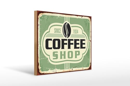 Holzschild Retro 40x30cm Kaffee Coffee Shop since 1934 Schild