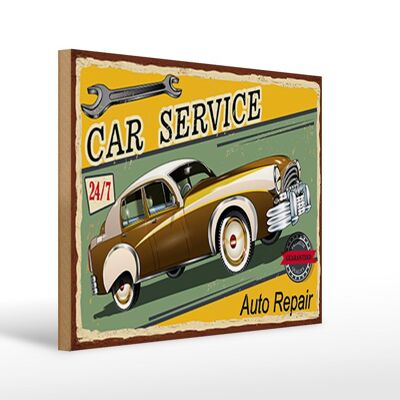 Panneau en bois rétro 40x30cm, panneau décoratif pour Service de voiture 24/7, réparation automobile