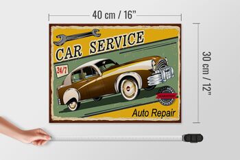 Panneau en bois rétro 40x30cm, panneau décoratif pour Service de voiture 24/7, réparation automobile 4