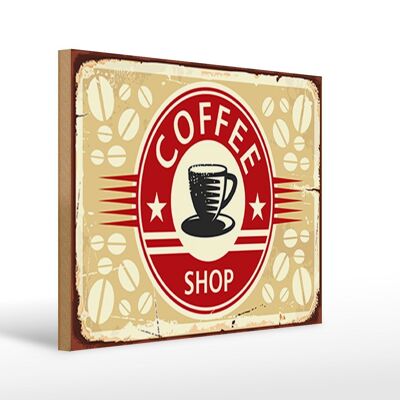 Holzschild Retro 40x30cm Kaffee Coffee Shop Deko Schild