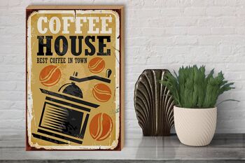 Panneau en bois vintage 30x40cm Café Café meilleur en ville signe décoratif 3