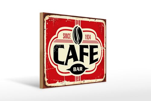 Holzschild Retro 40x30cm Cafe bar Kaffee since 1934 Schild