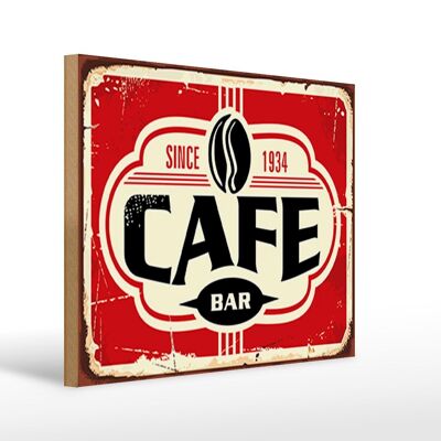 Cartello in legno retrò 40x30 cm Cafe bar Cartello caffè dal 1934