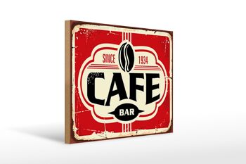 Panneau en bois rétro 40x30cm Café bar Café depuis 1934 signe 1