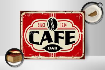 Panneau en bois rétro 40x30cm Café bar Café depuis 1934 signe 2